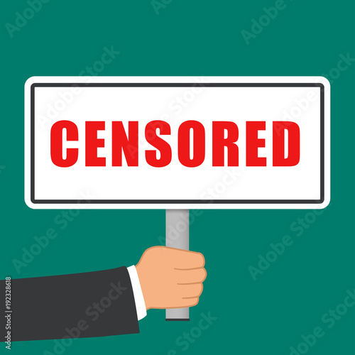 censored word sign flat concept