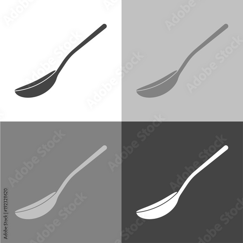 Vector spoon icon. Vector icon on white-grey-black color