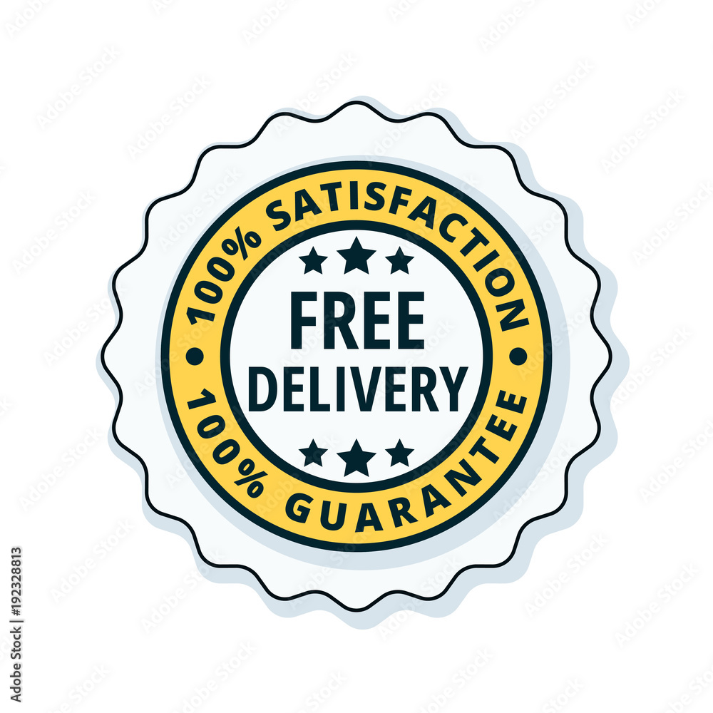 Free Delivery Guarantee label illustration Free Delivery Guarantee label illustration
