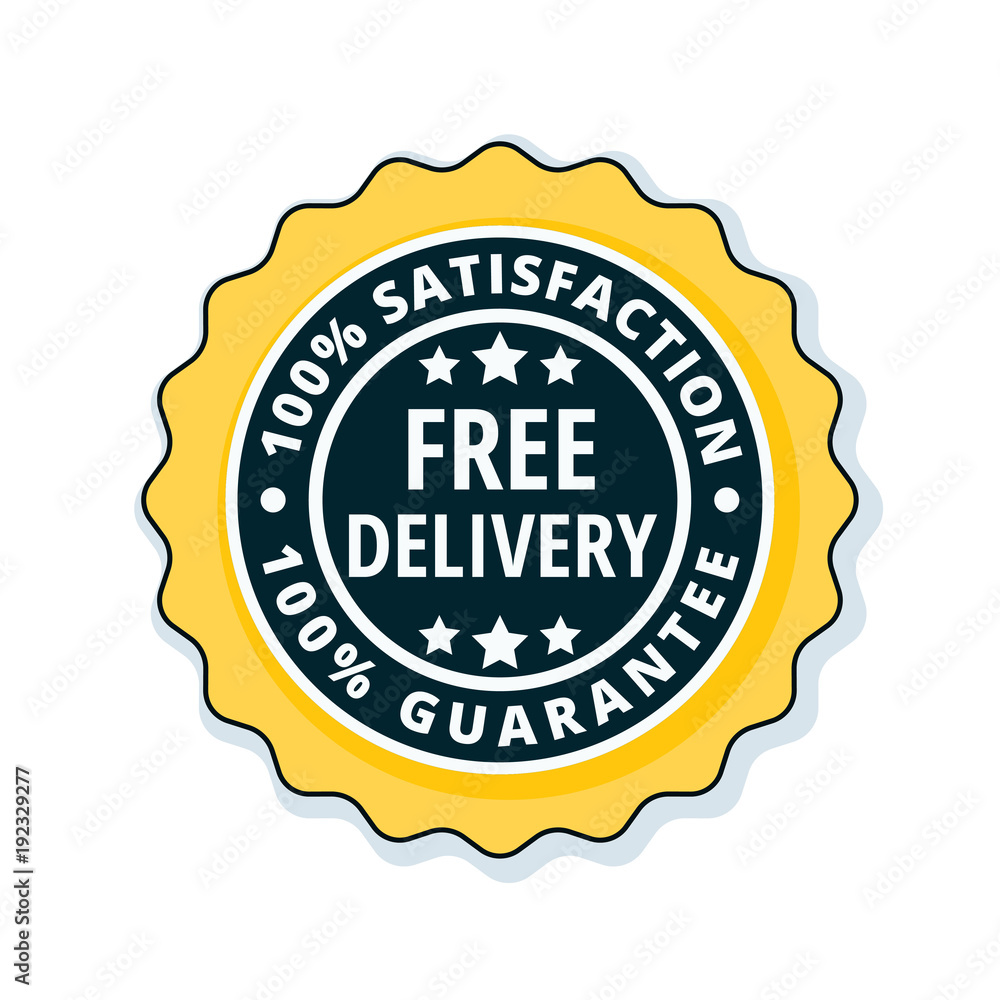 Free Delivery Guarantee label illustration Free Delivery Guarantee label illustration