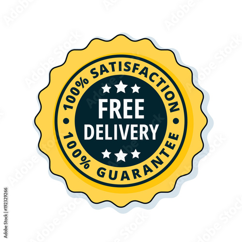 Free Delivery Guarantee label illustration