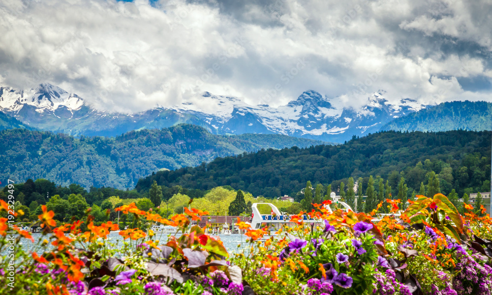 View of Lake Lucerne in summer season, Switzerland View of Lake Lucerne in summer season, Switzerland