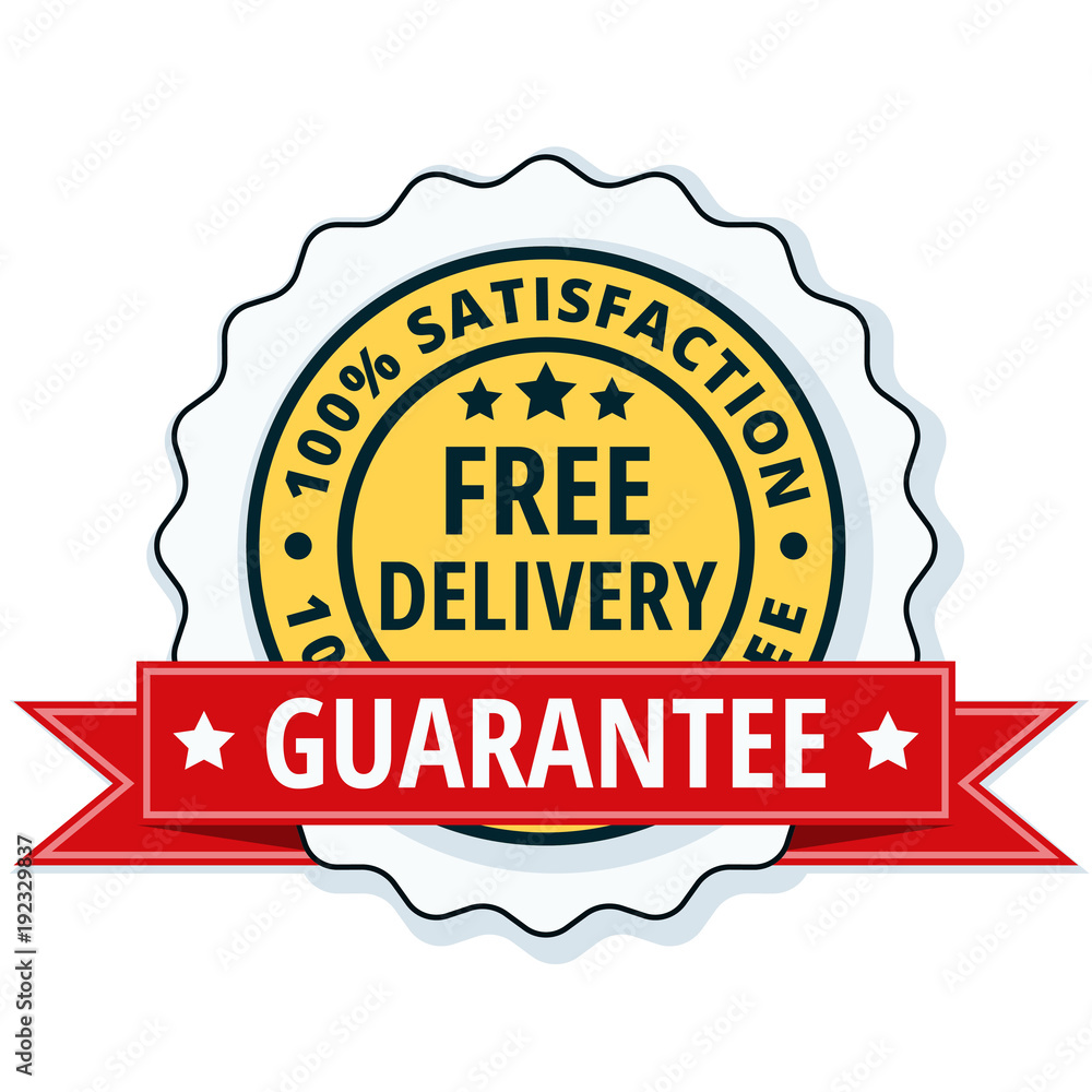 Free Delivery Guarantee label illustration Free Delivery Guarantee label illustration