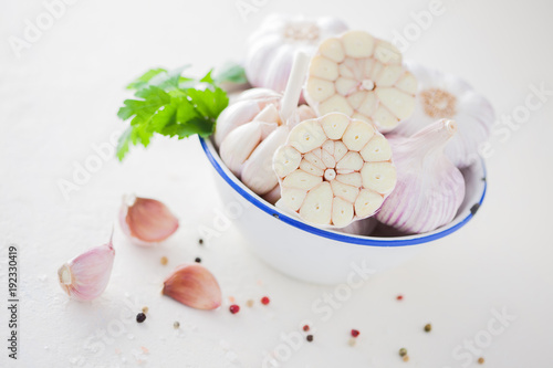 Garlic Cloves and Garlic Bulb