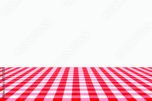 Red Gingham seamless pattern. Texture from rhombus/squares for - plaid, tablecloths, clothes, shirts, dresses, paper, bedding, blankets, quilts and other textile products. Vector illustration.