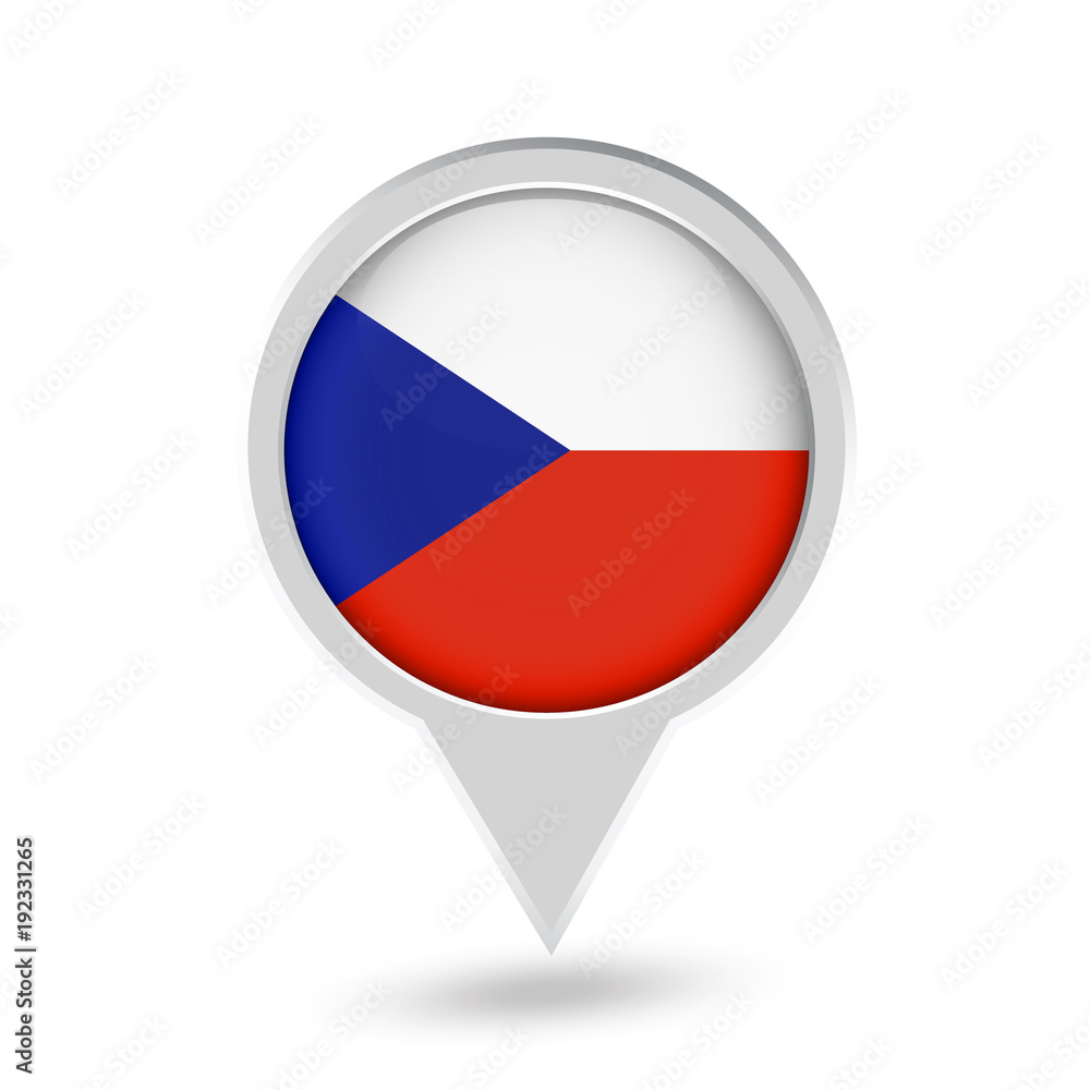 Fototapeta premium Czech Republic Flag Round Pin Icon