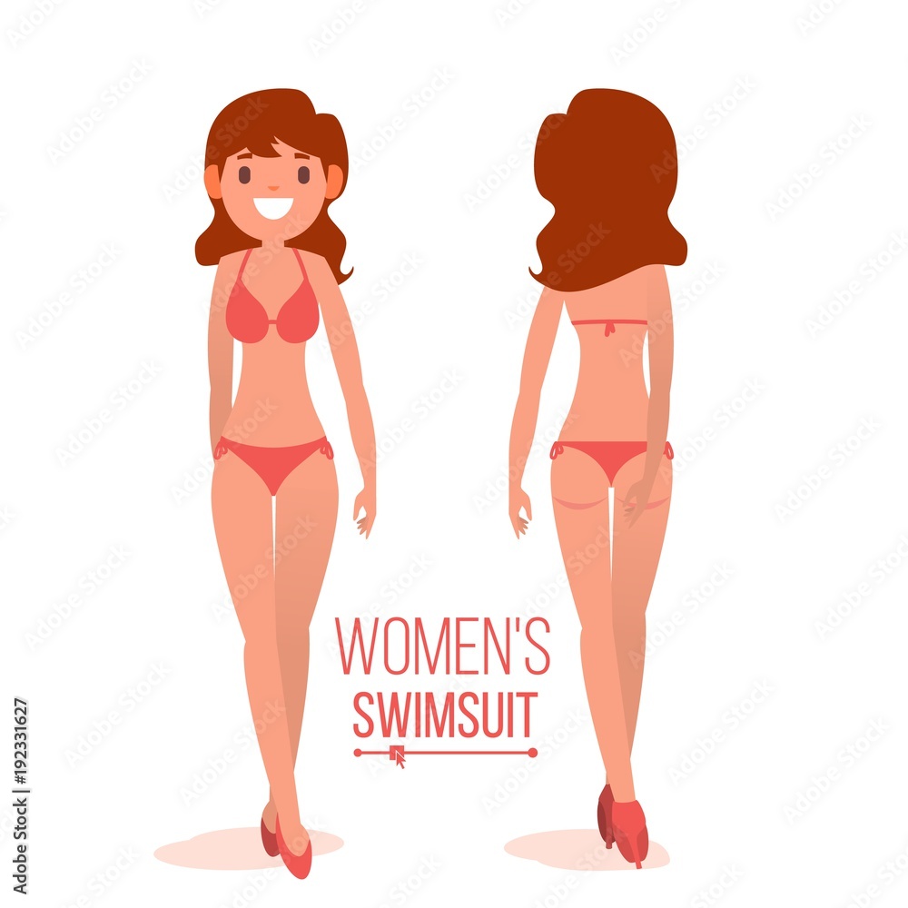 Women s Swimsuit Vector. Women Beach Clothes. Summer Beach Swimsuit. Isolated Flat Illustration Women s Swimsuit Vector. Women Beach Clothes. Summer Beach Swimsuit. Isolated Flat Illustration