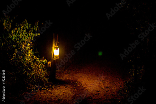 Oil Lantern at Night