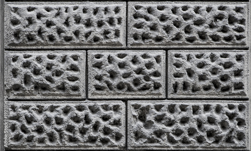 Принти на полотні Detail shot of a grey concrete 3d wall tiles for background, high resolution, re