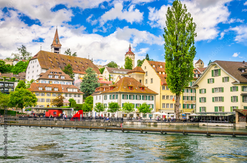 Beautiful river cityscape of Lucerne, Switzerland