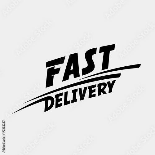 Fast delivery logo. Fast delivery typographic monochrome inscription.