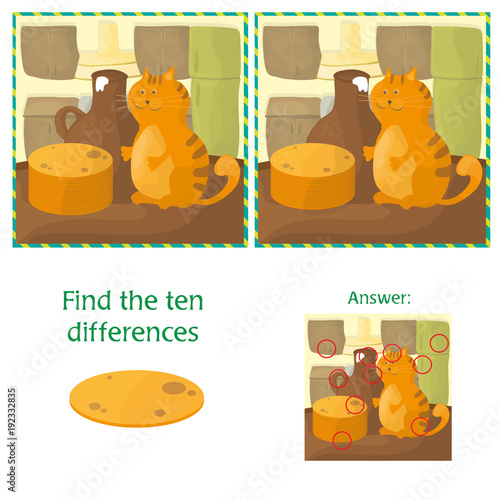 Finding Differences Educational Task for Preschool Children with Cat