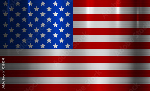 USA Flag Metallic Texture Abstract Background