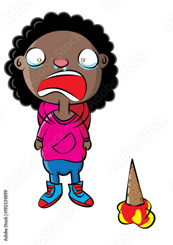 crying young black girl