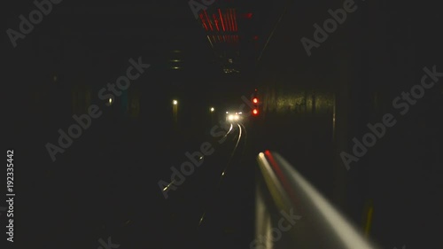 New York City subway coming into station
