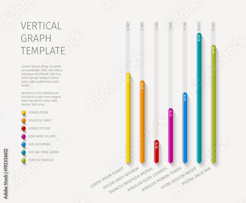 Vector column vertical graph template