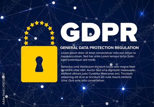European GDPR concept flyer template illustration
