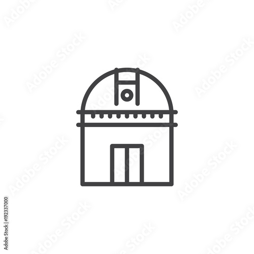 Telescope outline icon. linear style sign for mobile concept and web design. Observatory simple line vector icon. Symbol, logo illustration. Pixel perfect vector graphics