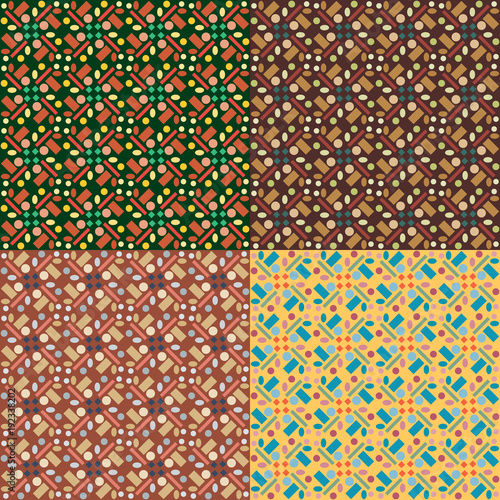 Set of four seamless vector patterns