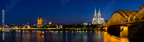 Cologne Cathedral Panorama At Night  Germany