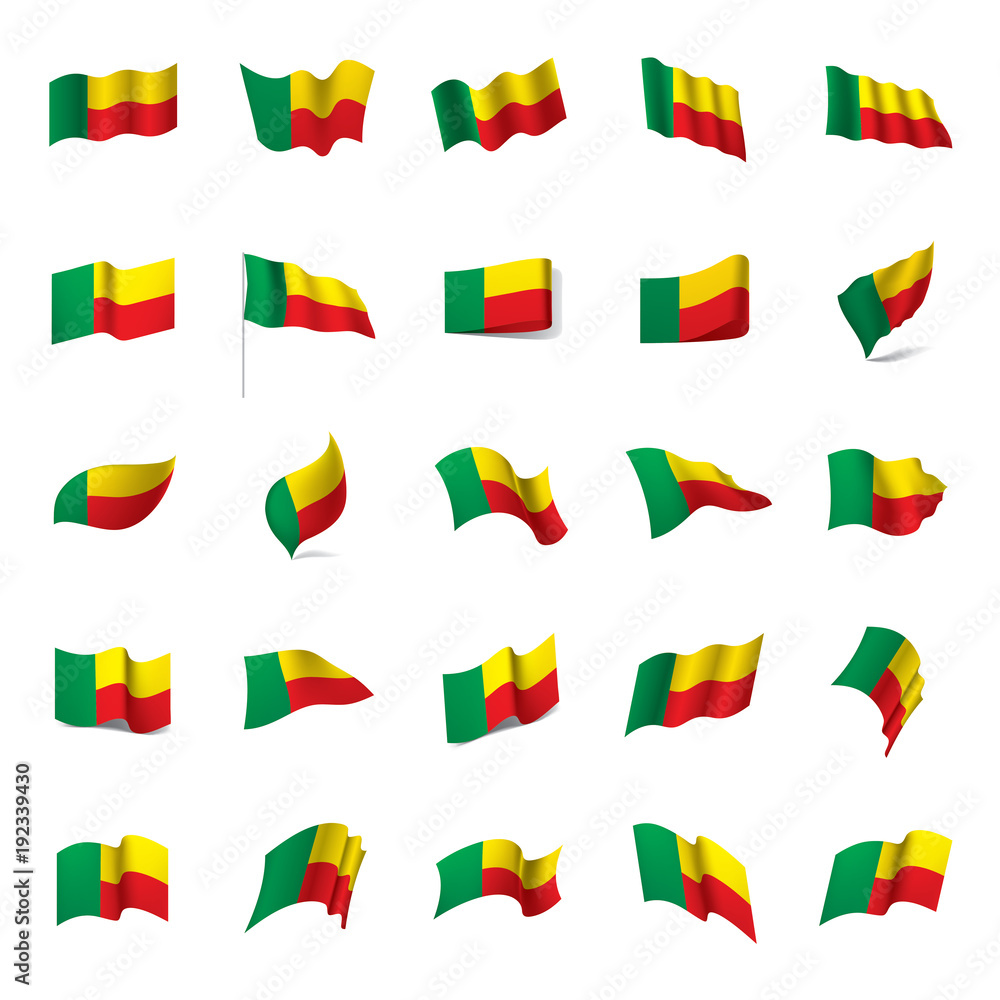Benin flag, vector illustration Benin flag, vector illustration