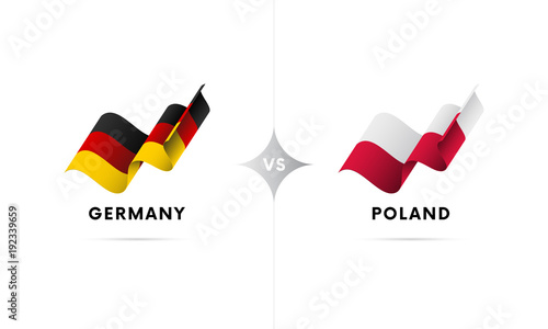 Germany versus Poland. Football. Vector illustration.