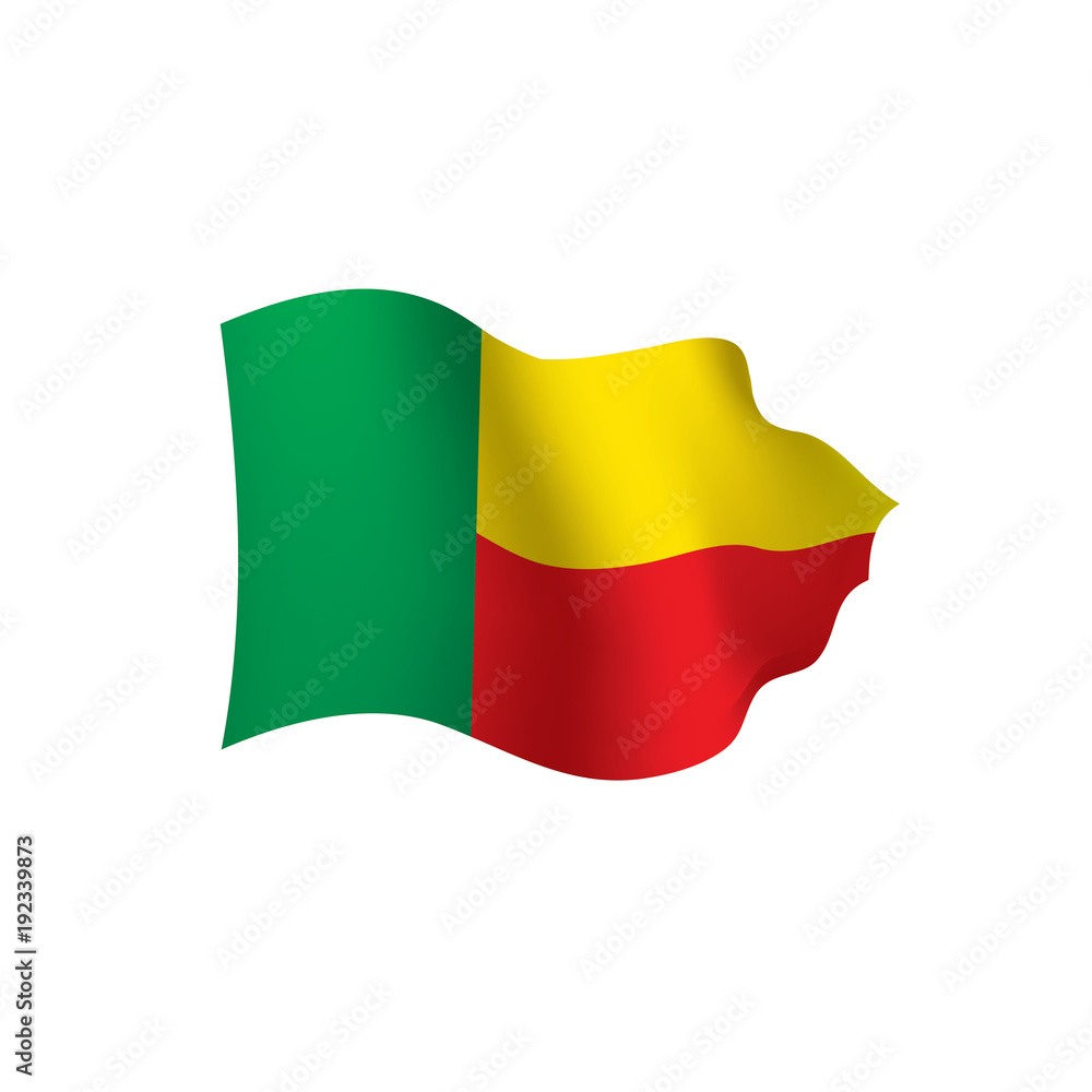 Obraz premium Benin flag, vector illustration