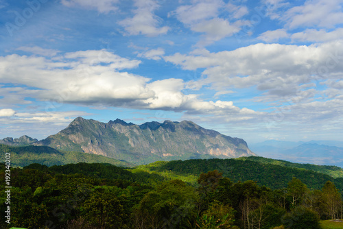 Mountain view blue sky with cloud landscape ,Chiangmai Thailand