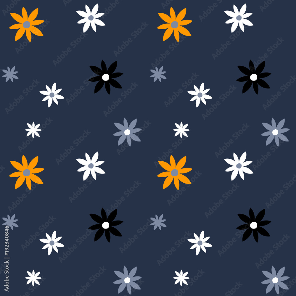 Abstract flowers seamless pattern. For print, fashion design, wrapping wallpaper