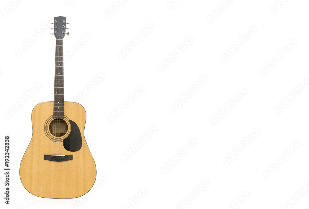 Naklejka premium Guitar Isolated on White Background. for copy space. Clipping