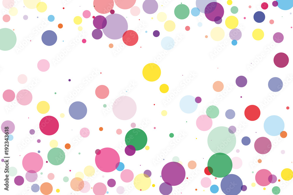 Festival pattern with color round glitter, confetti. Random, chaotic polka dot. Bright background