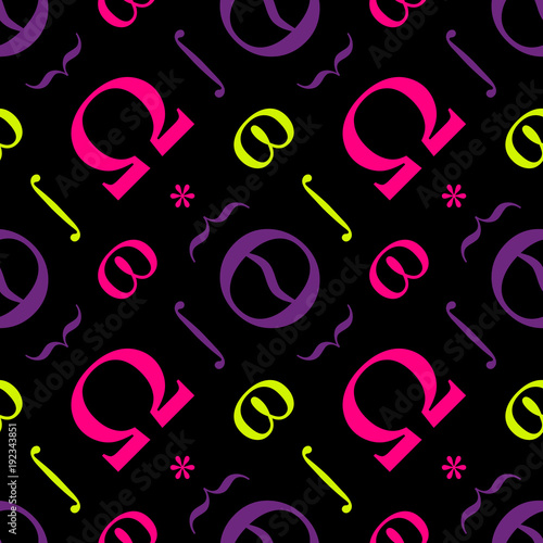 Abstract typographic symbols seamless pattern. For print, fashion design, wrapping, wallpaper