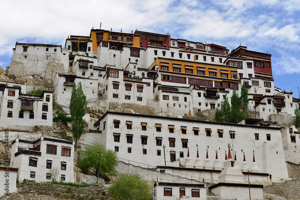 Buddhist monastery in the Thiksey village in Ladakh in India