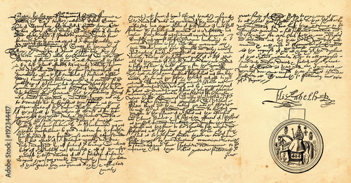 Facsimile of order to execute a death sentence to Mary, Queen of Scots, February 1, 1587 (from Spamers Illustrierte Weltgeschichte, 1894, 5[1], 648/649)