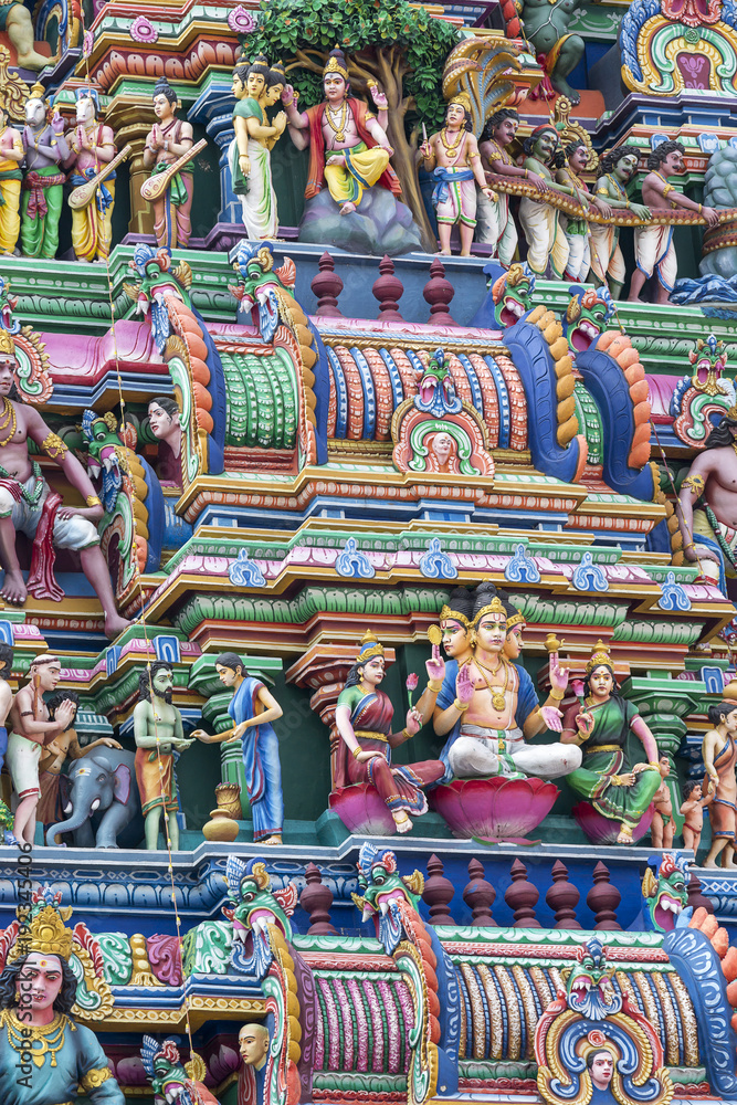 sculptures on the Arulmigu Kapaleeswarar Temple, Chennai, Tamil Nadu, India