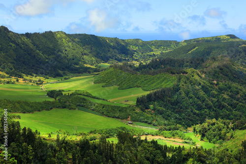 Landscape of Sete Cidades in Sao Miguel island, Azores Archipelago, Poprtugal, Europe © Rechitan Sorin