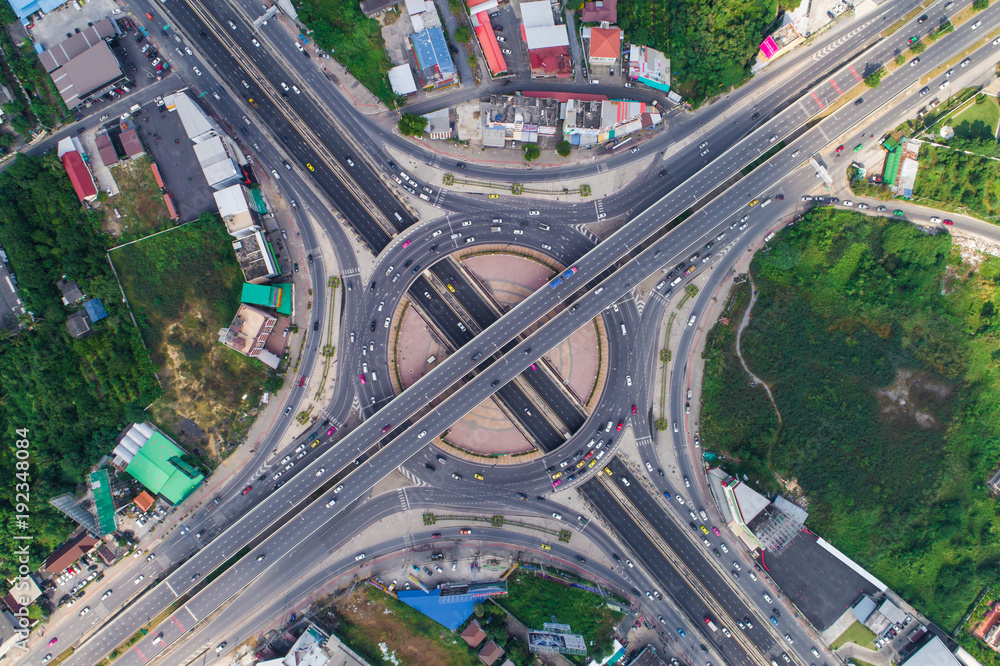 Transport circular junction traffic road with car