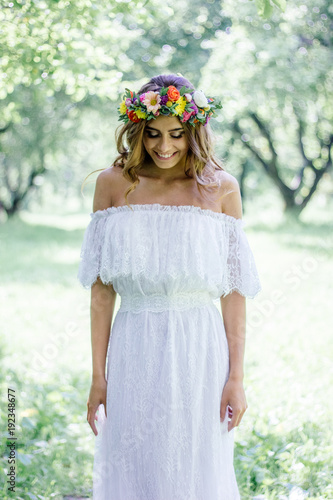 Beautiful bride in a white ...