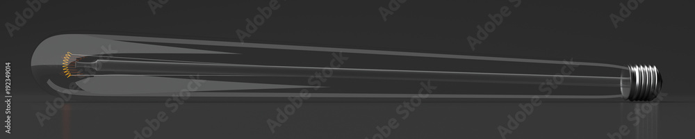 Simply Long lighting Bulb on Black background - 3d illustration. Simply Long lighting Bulb on Black background - 3d illustration.
