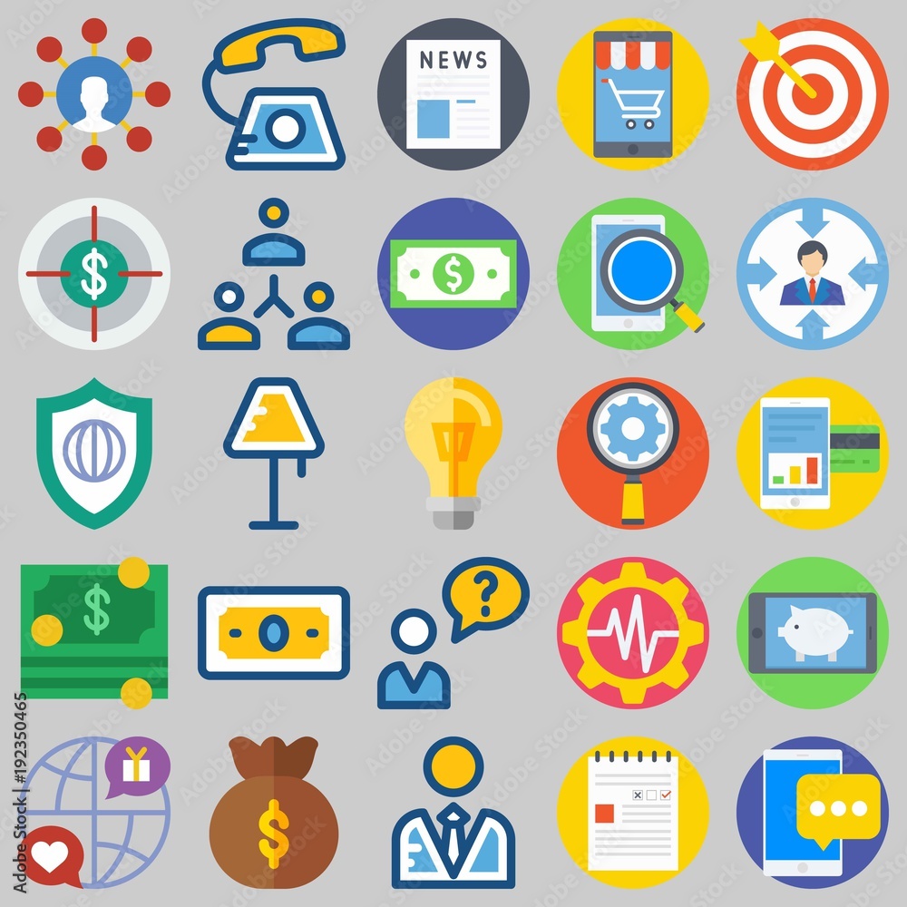 Fototapeta premium icon set about Marketing. with search, phone and smartphone