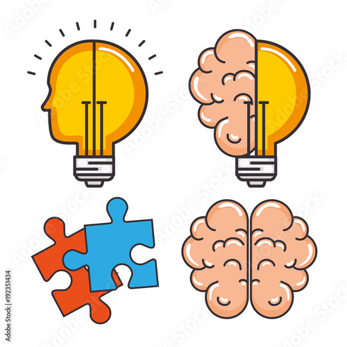 creative mind set icons vector illustration design