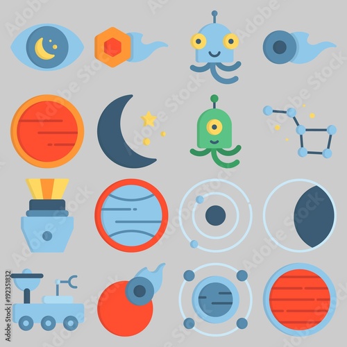Icon set about Universe with keywords orbit, mars, uran, moon, neptune and capsule