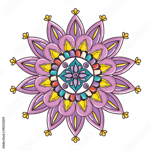 color mandala decorative icon vector illustration design