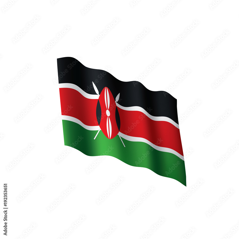 Obraz premium Kenya flag, vector illustration