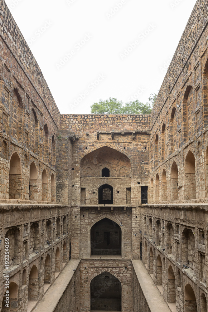 ancient water tank Agrasen ki Baoli, with the arches visible, New Delhi, India