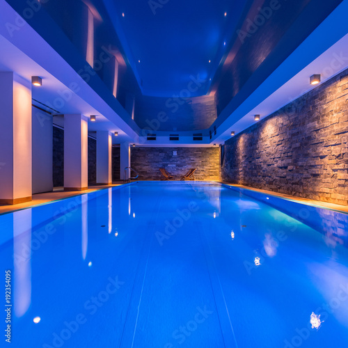 Fototapeta Naklejka Na Ścianę i Meble -  Swimming pool with led lights