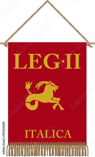 Vector standard of Legio II Divitensium Italica VII Pia VII Fidelis on white background