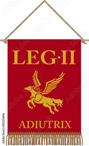 Vector standard of Legio II Adiutrix on white background photo