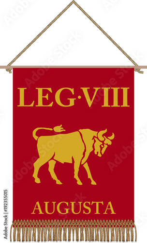 Vector standard of Legio VIII Augusta on white background