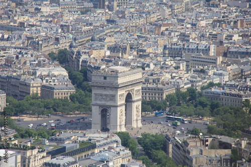 View from the Eiffel Tower. Arc de Triomphe. Paris, France photo